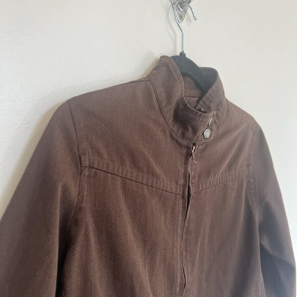 SF415 Full Zip Short Jacket Brown Poly-Cotton Blend Zip Cuff M - Picture 5 of 16